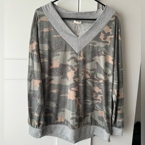 Camo long sleeve top